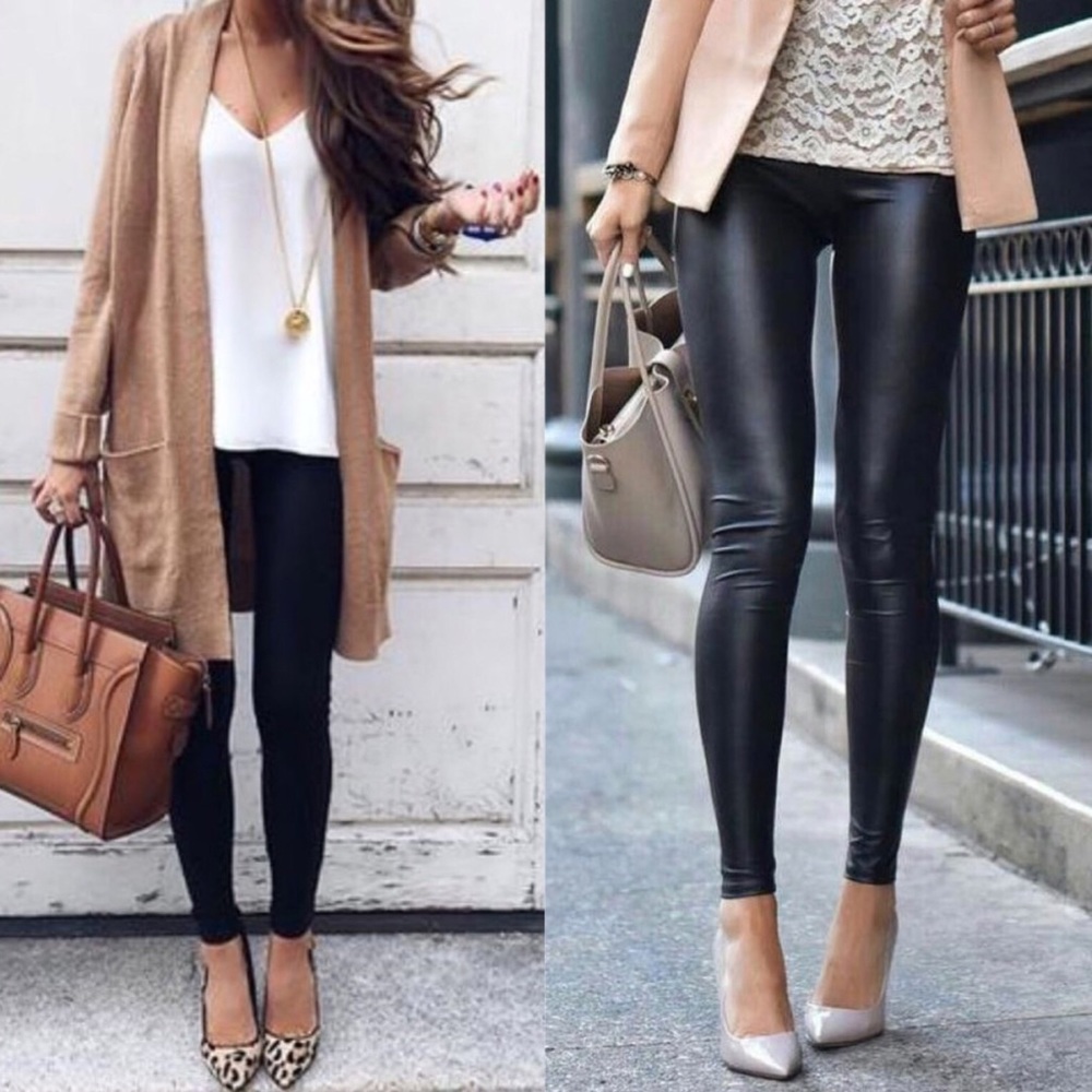 EMMA-Faux Leather Leggings - Picture 1 of 3